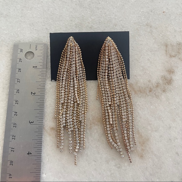 🔥4/$20 Glam Crystal rhinestone tassel fringe Earrings safe & Hypoallergenic - Picture 7 of 8